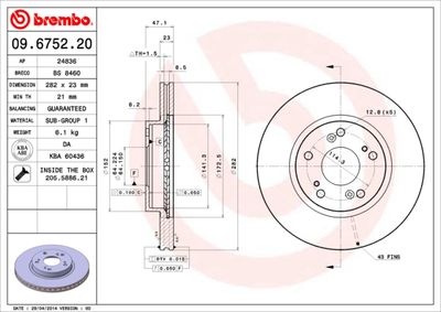 09675220 BREMBO Тормозной диск