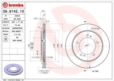 09914210 BREMBO Тормозной диск