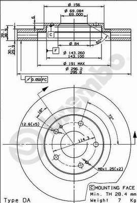 09912910 BREMBO Тормозной диск