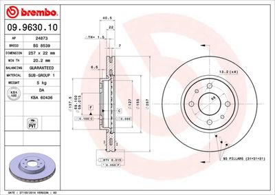 BS8539 BRECO Тормозной диск