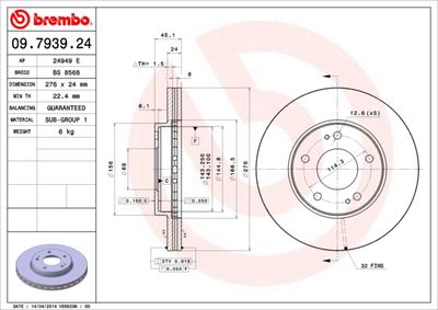 09793924 BREMBO Тормозной диск