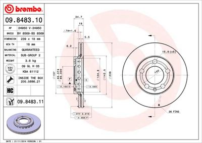 BS8569 BRECO Тормозной диск