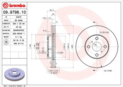 09979810 BREMBO Тормозной диск