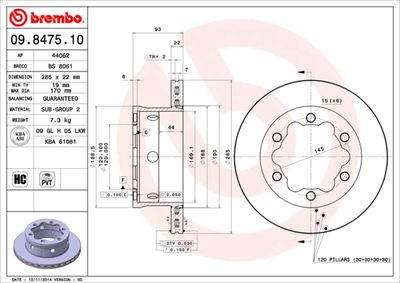 09847510 BREMBO Тормозной диск