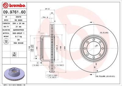 09976160 BREMBO Тормозной диск