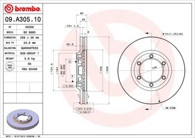 09A30510 BREMBO Тормозной диск