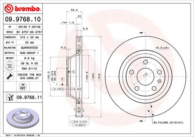 09976811 BREMBO Тормозной диск