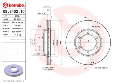 BS8934 BRECO Тормозной диск