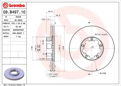 BS8949 BRECO Тормозной диск