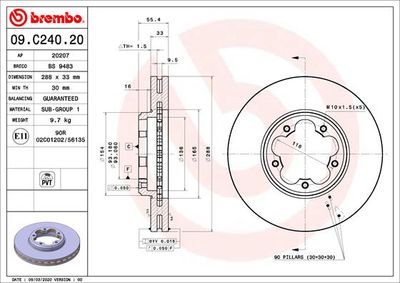 BS9483 BRECO Тормозной диск