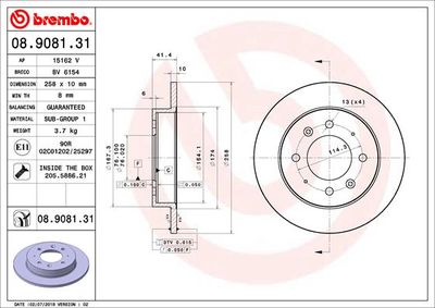 08908131 BREMBO Тормозной диск