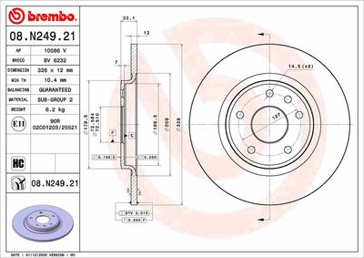 08N24921 BREMBO Тормозной диск