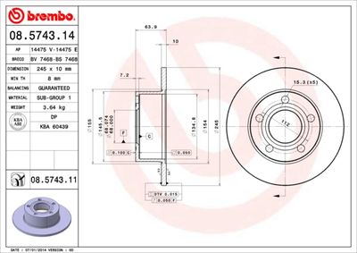 BS7468 BRECO Тормозной диск