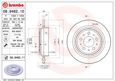 08946211 BREMBO Тормозной диск