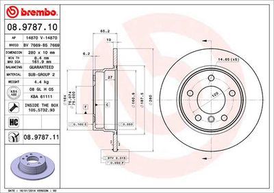 08978711 BREMBO Тормозной диск