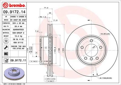 BS8487 BRECO Тормозной диск