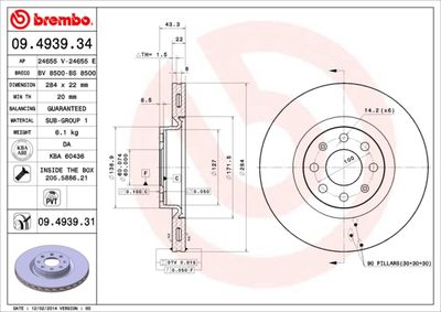 09493931 BREMBO Тормозной диск