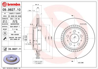 09982710 BREMBO Тормозной диск