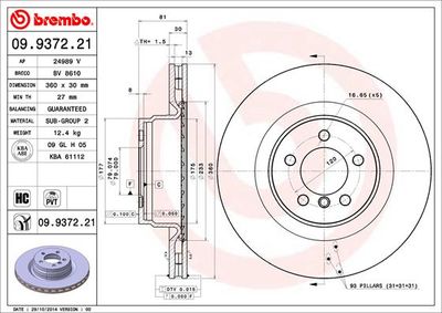 09937221 BREMBO Тормозной диск