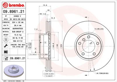 09896121 BREMBO Тормозной диск