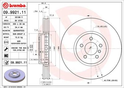 09992111 BREMBO Тормозной диск