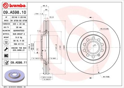 09A59811 BREMBO Тормозной диск