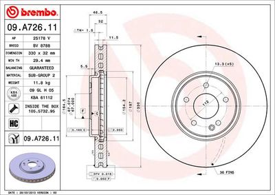 09A72611 BREMBO Тормозной диск