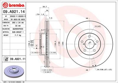 09A92114 BREMBO Тормозной диск