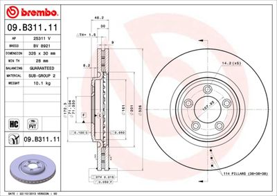 09B31111 BREMBO Тормозной диск