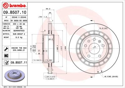 09B50711 BREMBO Тормозной диск