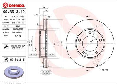 09B61311 BREMBO Тормозной диск