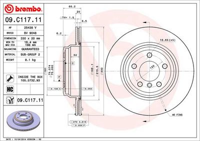 09C11711 BREMBO Тормозной диск