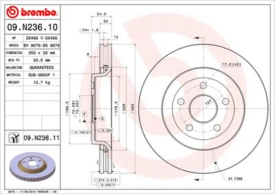 09N23611 BREMBO Тормозной диск