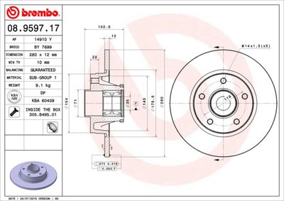 08959717 BREMBO Тормозной диск