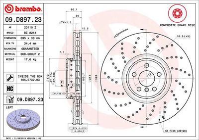 09D89723 BREMBO Тормозной диск