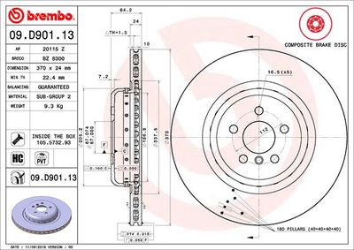 09D90113 BREMBO Тормозной диск