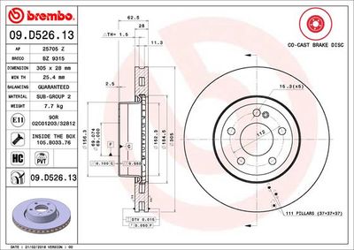 09D52613 BREMBO Тормозной диск