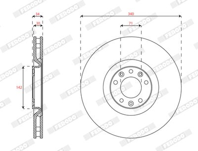 DDF2211C1 FERODO Тормозной диск