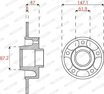 DDF2820C1 FERODO Тормозной диск