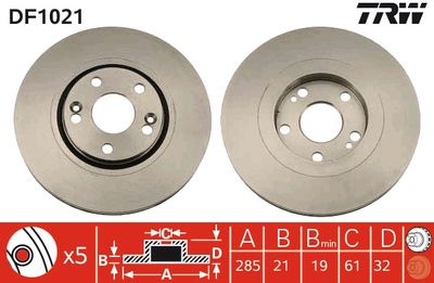 DF1021 TRW Тормозной диск