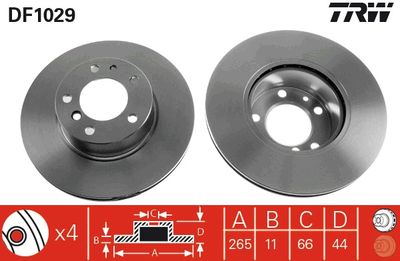 DF1029 TRW Тормозной диск