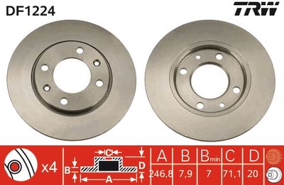 DF1224 TRW Тормозной диск