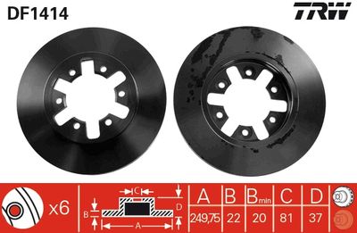 DF1414 TRW Тормозной диск