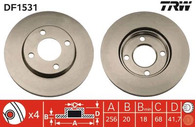DF1531 TRW Тормозной диск