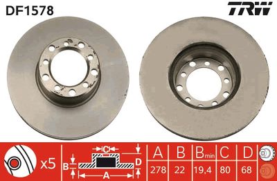 DF1578 TRW Тормозной диск