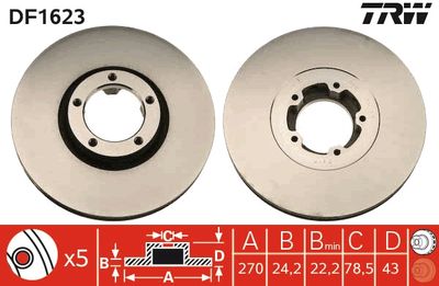 DF1623 TRW Тормозной диск