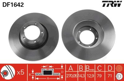 DF1642 TRW Тормозной диск