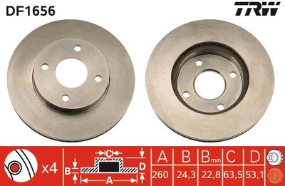 DF1656 TRW Тормозной диск