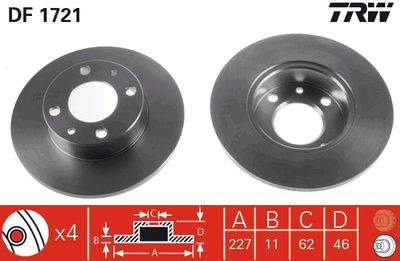 DF1721 TRW Тормозной диск