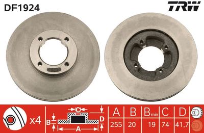 DF1924 TRW Тормозной диск